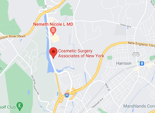 Map showing the Harrison, New York office location